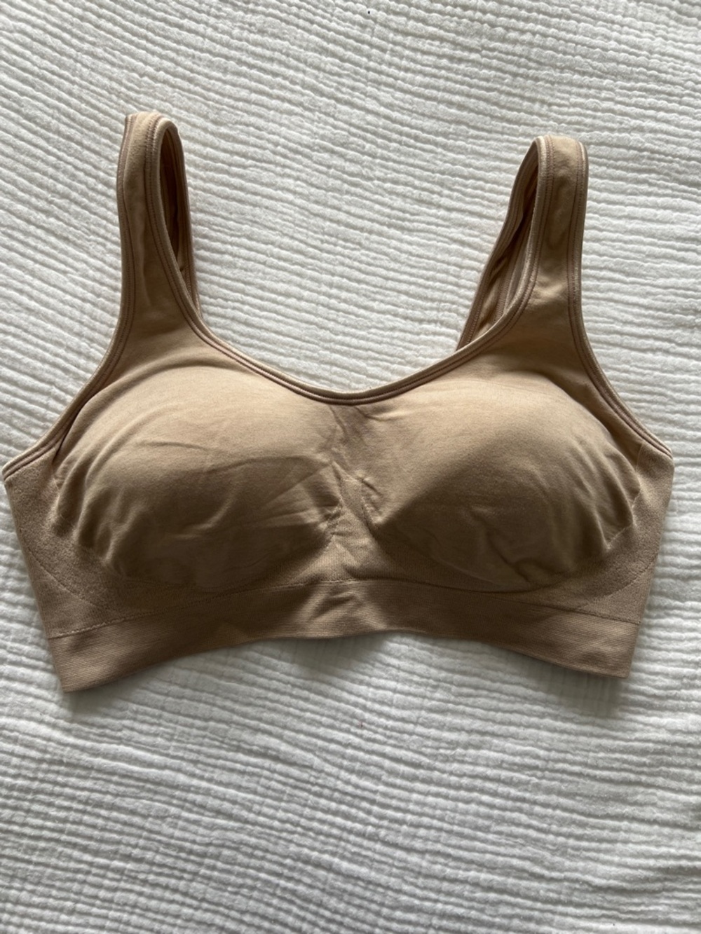 NWOT • Bali Smooth Wireless Cup Lined Comfort Bra  • Tan/Beige • Women’s Large - Picture 3 of 8